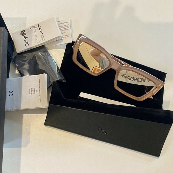 Dior Accessories - Christian Dior Cat Style 2 (S45SQ) Pink Frames Gold Lens, BNIB with tags